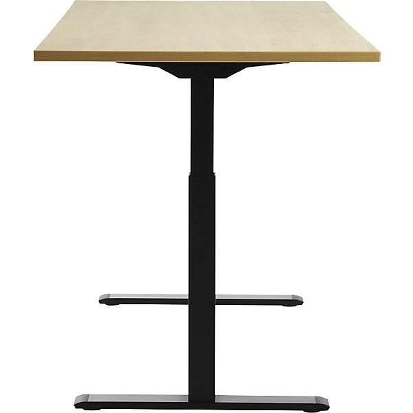 Schreibtisch elektrisch höhenverstellbar gerade BxT 1600 x 800 mm Ahorn/schwarz. Topstar GmbH 67847449-3
