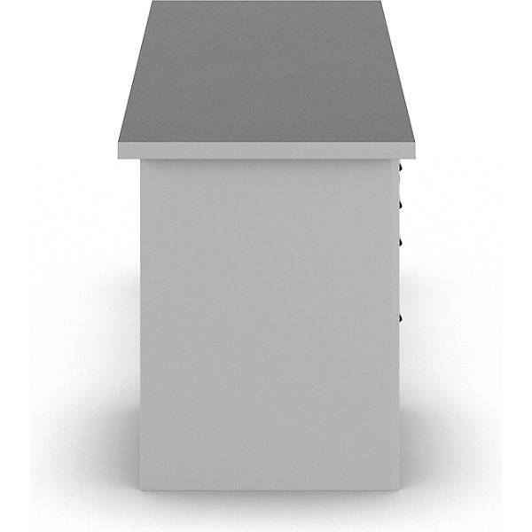 Werkbank Gestellbauweise Serie V 4 Schubladen mit 2 x 90 1 x 180 1 x 360 mm Universalplatte Breite 2000 mm.-4