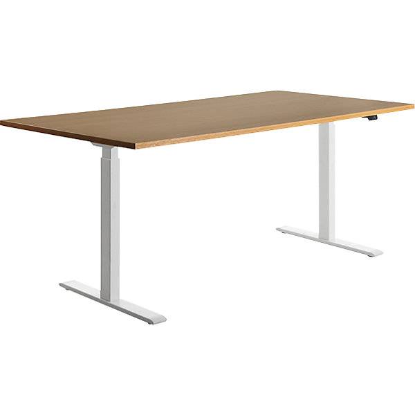 Schreibtisch elektrisch höhenverstellbar gerade BxT 1800 x 800 mm Buche/weiß. Topstar GmbH 67846049