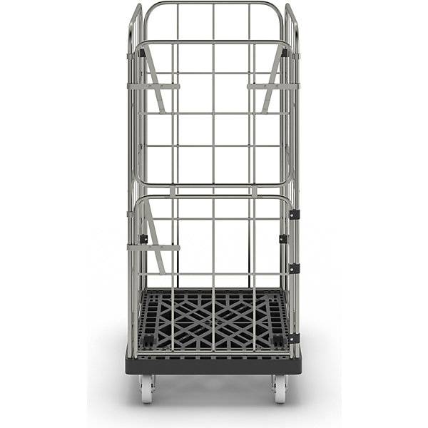 Rollbehälter 4-seitig halbseitig abklappbar tiefschwarz / galvanisch blau verzinkt. Pilsl Transportgeräte GmbH-3