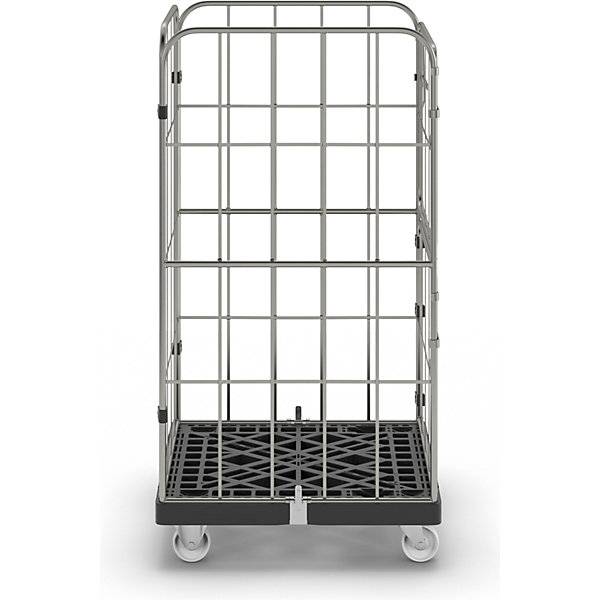 Rollbehälter 4-seitig halbseitig abklappbar tiefschwarz / galvanisch blau verzinkt. Pilsl Transportgeräte GmbH-4