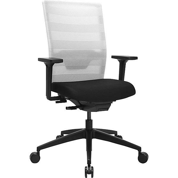 Bürostuhl AirWork mit Armlehnen Synchronmechanik schwarz weiß. Topstar GmbH 73140349-0