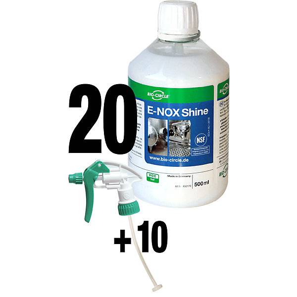 Edelstahlreiniger E-NOX Shine VE 20 Stk + 10 Sprayer wasserbasiert. Bio Circle Surface Technology GmbH 68018949-0