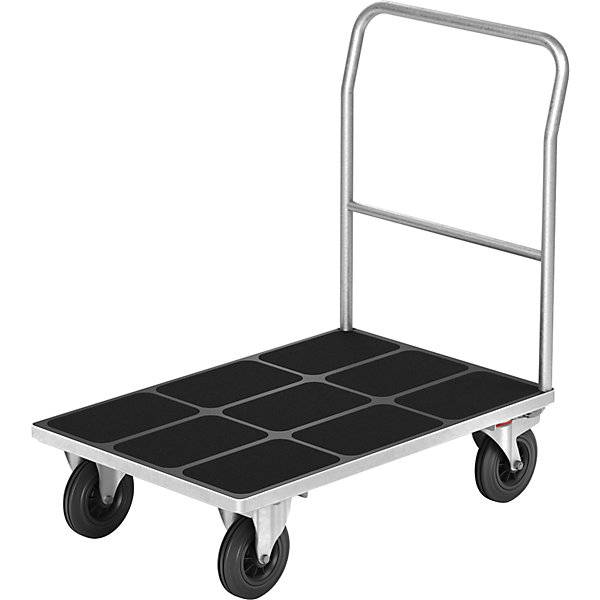 Plattformwagen mit Gitterwänden Rohrschiebebügel Vollgummireifen LxB 1250 x 800 mm verzinkt. TAKKT Industrial-1