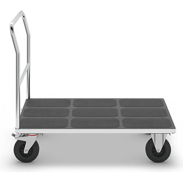 Plattformwagen mit Gitterwänden Rohrschiebebügel Vollgummireifen LxB 1250 x 800 mm verzinkt. TAKKT Industrial-4