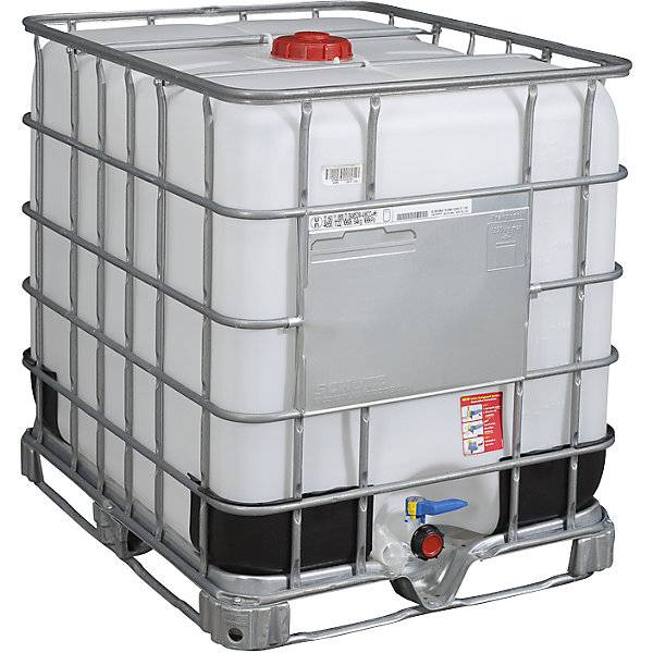 IBC-Container RECOBULK UN-Zulassung Volumen 1000 l auf Stahlrahmen-Palette NW Öffnung 150 mm / NW Auslauf 50-0