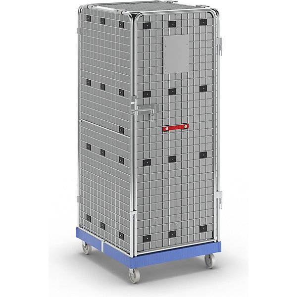 Antidiebstahlrollbehälter blickdicht blau mit klappbarem Zwischenboden. ESB Engineering System Bau GmbH-0