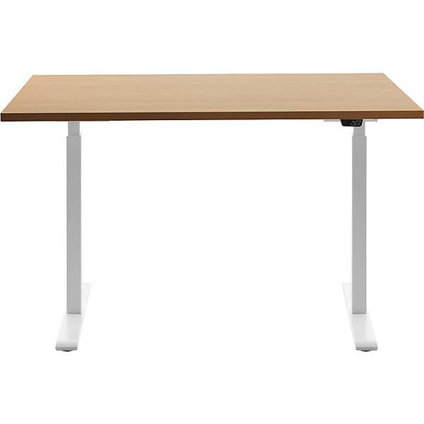 Schreibtisch elektrisch höhenverstellbar gerade BxT 1200 x 800 mm Buche/weiß. Topstar GmbH 67845349-2