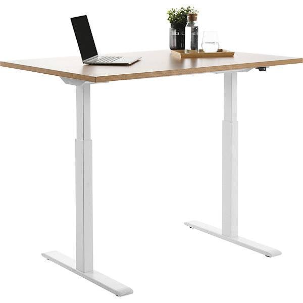 Schreibtisch elektrisch höhenverstellbar gerade BxT 1200 x 800 mm Buche/weiß. Topstar GmbH 67845349-3