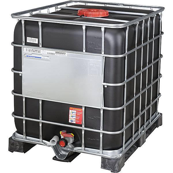 IBC-Container RECOBULK mit UV-Schutz UN-Zulassung Volumen 1000 l auf PE-Palette NW Öffnung 225 mm / NW Auslauf-2