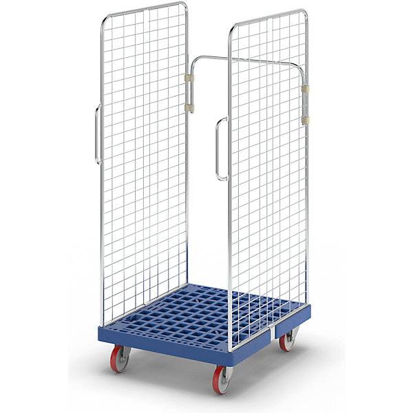Rollbehälter 2 Seitengitter mit Sicherheitsgriffen enzianblau. ESB Engineering System Bau GmbH 66811749
