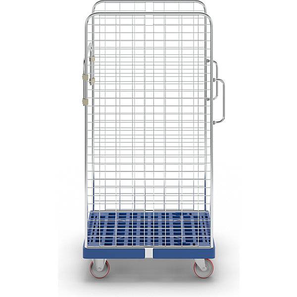 Rollbehälter 2 Seitengitter mit Sicherheitsgriffen enzianblau. ESB Engineering System Bau GmbH 66811749-4