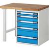 Werkbank mit Standcontainern Baukastensystem Serie 7000 1 Standcontainer mit 5 Schubladen 1 Fuß BxT 1000 x 700