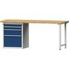 Werkbank Gestellbauweise Serie V 4 Schubladen mit 2 x 90 1 x 180 1 x 360 mm Buchemassivplatte Breite 2000