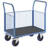 Plattformwagen mit Gitterwänden 3 hohe Gitterwände LxB 1050 x 700 mm Vollelastikreifen. TAKKT Industrial &