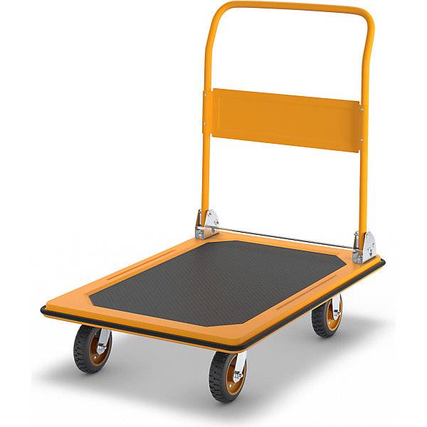 Profi-Plattformwagen Tragfähigkeit 300 kg melonengelb Vollgummiräder. TAKKT Industrial & Packaging GmbH-0