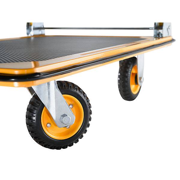 Profi-Plattformwagen Tragfähigkeit 300 kg melonengelb Vollgummiräder. TAKKT Industrial & Packaging GmbH-4