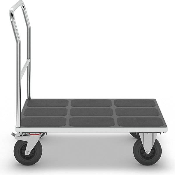 Plattformwagen mit Gitterwänden Rohrschiebebügel Vollgummireifen LxB 1050 x 700 mm verzinkt. TAKKT Industrial-4