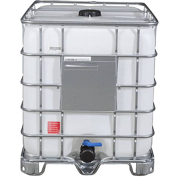 IBC-Container RECOBULK UN-Zulassung Volumen 1000 l auf Stahlkufen-Palette NW Öffnung 150 mm / NW Auslauf 80-4