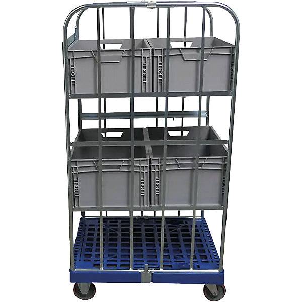 Kommissionierwagen mit Kunststoff-Rollplatte blau. ESB Engineering System Bau GmbH 66811349-2