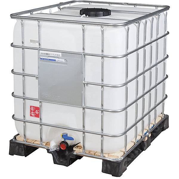 IBC-Container RECOBULK Volumen 1000 l auf Holzpalette NW Öffnung 225 mm / NW Auslauf 50 mm. Denios SE 72599849-3