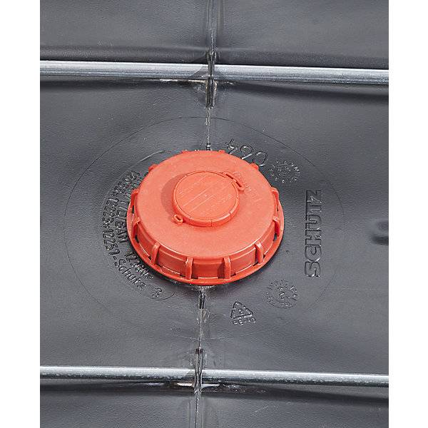 IBC-Container RECOBULK Volumen 1000 l auf Stahlrahmen-Palette NW Öffnung 150 mm / NW Auslauf 50 mm. Denios SE-2