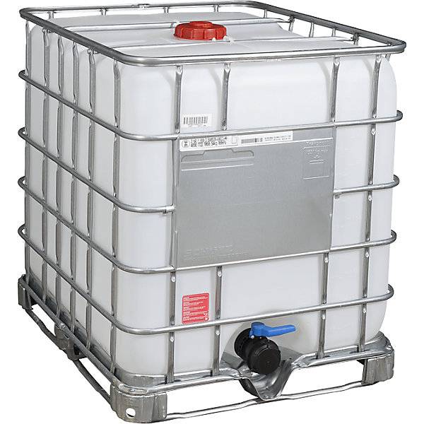 IBC-Container RECOBULK UN-Zulassung Volumen 1000 l auf Stahlrahmen-Palette NW Öffnung 150 mm / NW Auslauf 80