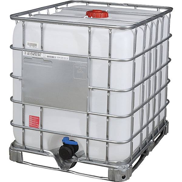 IBC-Container RECOBULK UN-Zulassung Volumen 1000 l auf Stahlrahmen-Palette NW Öffnung 150 mm / NW Auslauf 80-1