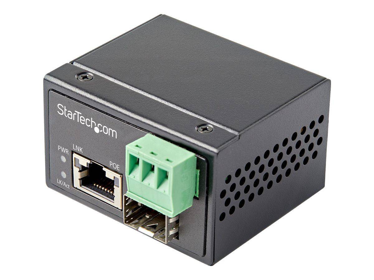STARTECH.COM PoE+ Industrial Media Converter 30W - Medienkonverter LWL - SM/MM Glasfaser auf Kupfer Gigabit Mini IP-30-0