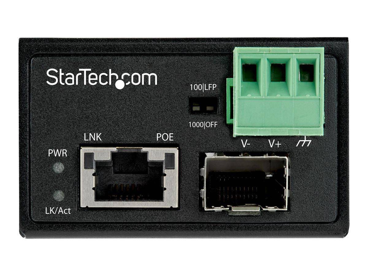 STARTECH.COM PoE+ Industrial Media Converter 30W - Medienkonverter LWL - SM/MM Glasfaser auf Kupfer Gigabit Mini IP-30-2