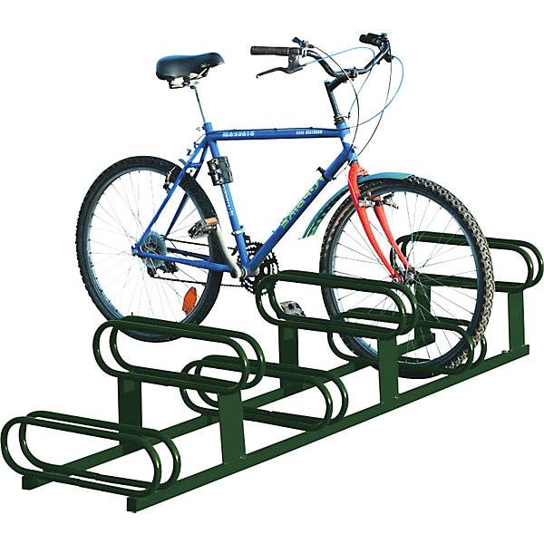 Fahrradständer höhenversetzt 6 Stellplätze moosgrün. SPL Deutschland GmbH 68873349