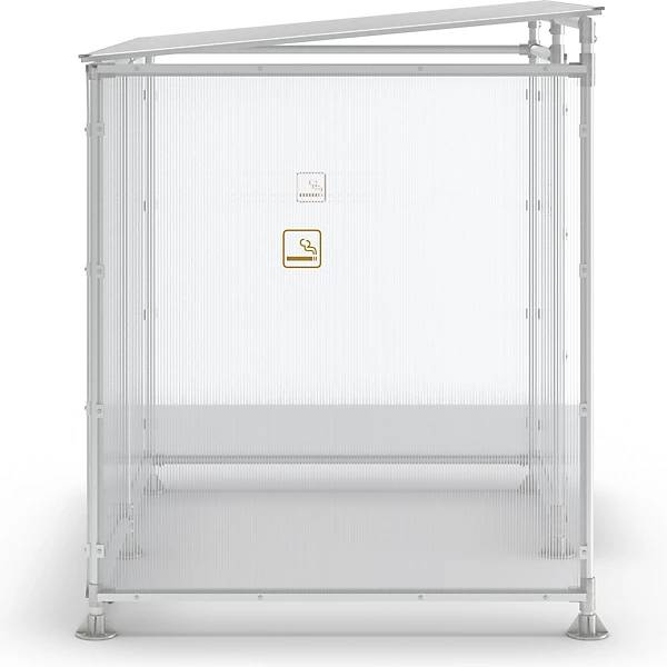 Raucherunterstand ECO mit Verkleidung Breite 2506 mm silber. SPL Deutschland GmbH 72079549-1