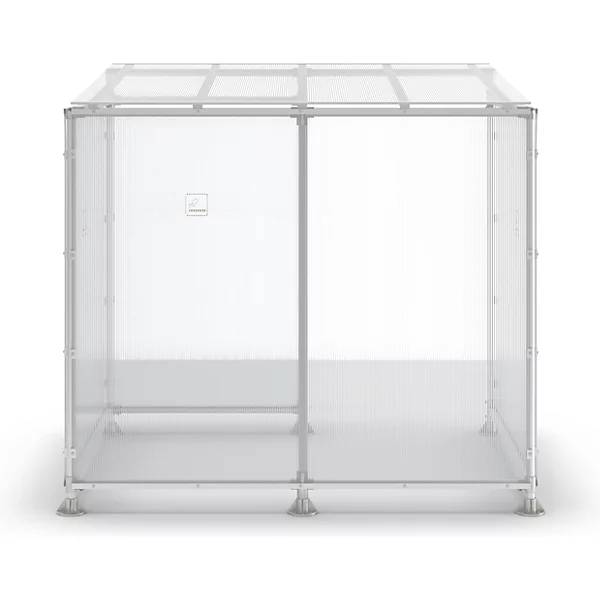 Raucherunterstand ECO mit Verkleidung Breite 2506 mm silber. SPL Deutschland GmbH 72079549-2