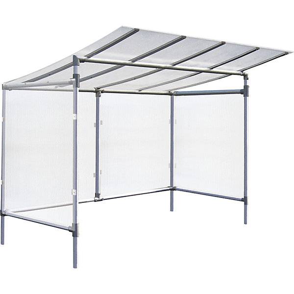 Fahrradüberdachung ECO Grundmodell mit Rück- und Seitenverkleidung Breite 2453 mm silber. SPL Deutschland GmbH-0