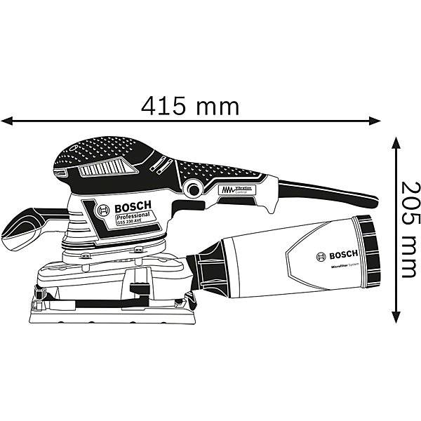 Schwingschleifer GSS 230 AVE Professional mit Zusatzgriff 80 dB(A). Bosch 58490849-3
