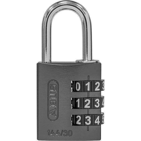 Zahlenschloss Aluminium mit verstellbaren Code 144/30 VE 6 Stk schwarz. ABUS | August Bremicker Söhne-0
