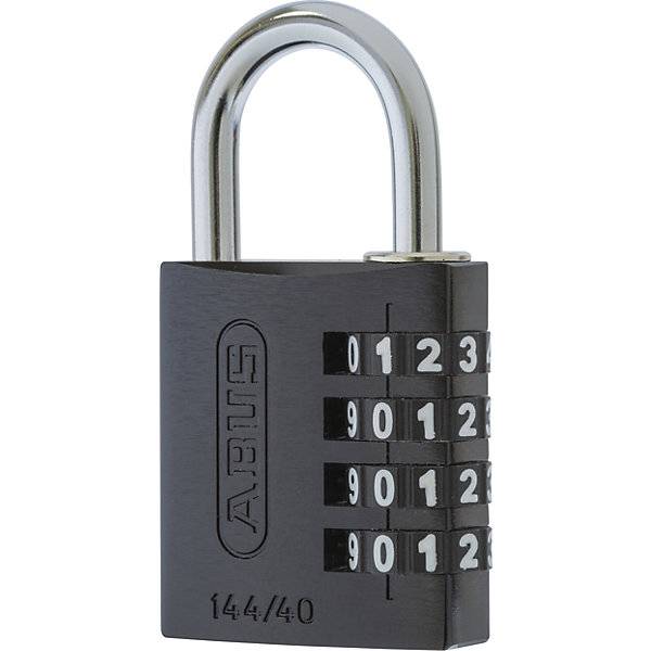 Zahlenschloss Aluminium mit verstellbaren Code 144/40 VE 6 Stk schwarz. ABUS | August Bremicker Söhne-0