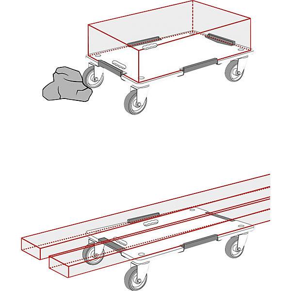Transportroller BARRERA MM 1379 LxB 800 x 600 mm Tragfähigkeit 400 kg. Wagner System GmbH 72180649-3