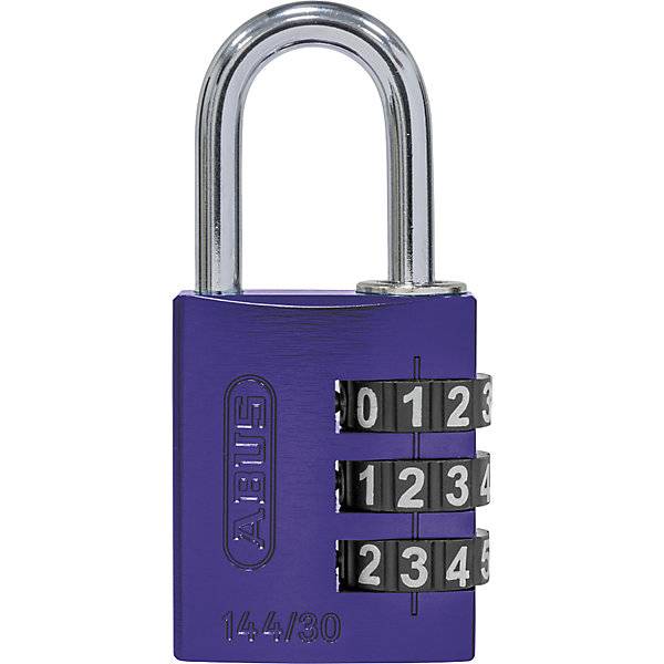 Zahlenschloss Aluminium mit verstellbaren Code 144/30 VE 6 Stk lila. ABUS | August Bremicker Söhne Bremicker