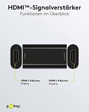 Goobay 58491 HDMI Verstärker zur Verlängerung 40m HDMI Kabel 4K @ 30Hz Verstärker HDMI Kupplung Extender Signal Repeater-5
