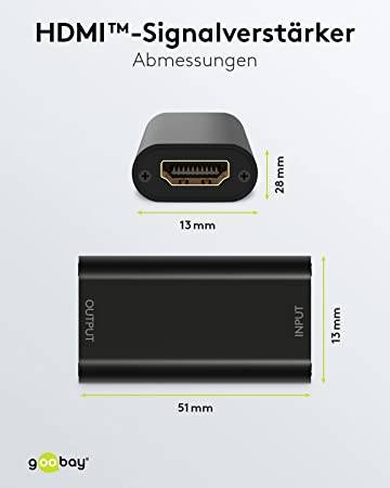 Goobay 58491 HDMI Verstärker zur Verlängerung 40m HDMI Kabel 4K @ 30Hz Verstärker HDMI Kupplung Extender Signal Repeater-3