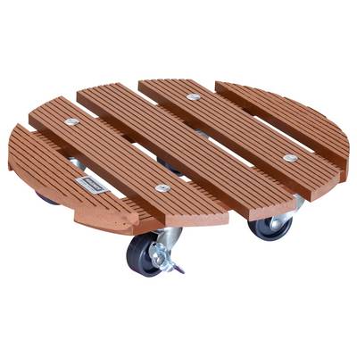 WAGNER Pflanzenroller WPC Ø 29 x 7,5 cm, für außen&innen, anthrazit wetterfest, Feststeller, Tragkraft 100 kg - 20053501-0