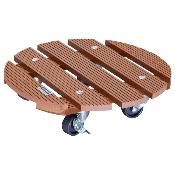 WAGNER Pflanzenroller WPC Ø 29 x 7,5 cm, für außen&innen, anthrazit wetterfest, Feststeller, Tragkraft 100 kg - 20053501