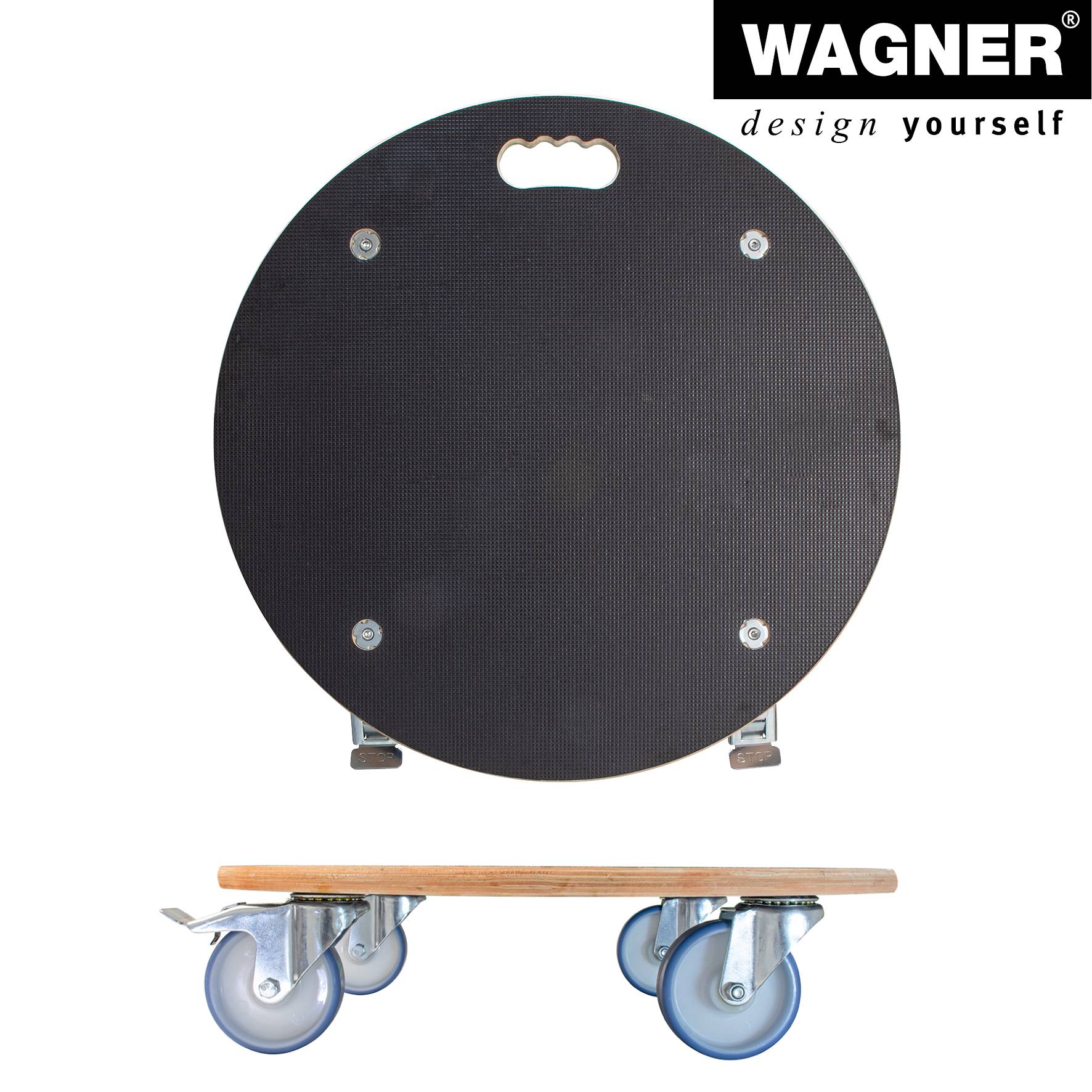 WAGNER Pflanzenroller/Transporthilfe MAXIGRIP Ø 58 x 14,5 cm, wetterfest, Bremsen, Tragkraft 300 kg, DE Ware - 20116801-4