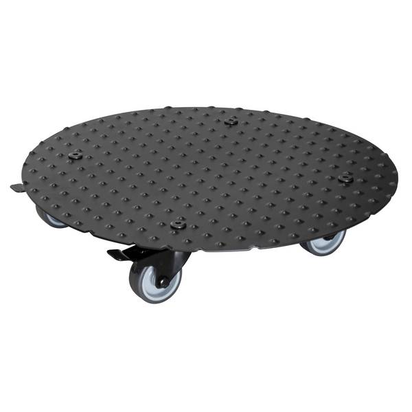 WAGNER Pflanzenroller ALASKA BLACK Ø 38 x 7,5 cm, Alu Riffelblech, Softrollen&Bremsen, max 150 kg, DE Ware - 20700601