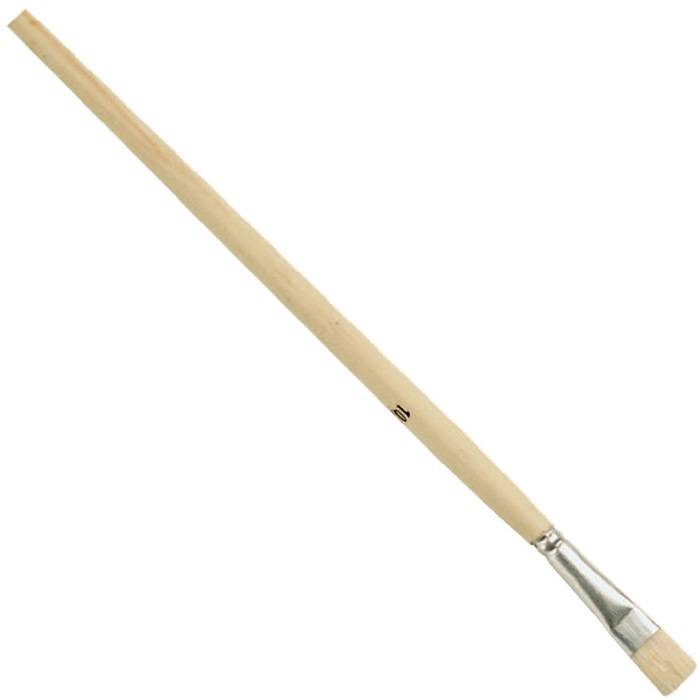 Gussowpinsel Gr.6 B.5mm Spitzenqual.helle Borsten Weißbl.lang.roh.Holzst NÖLLE-0