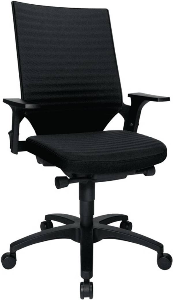 Bürodrehstuhl Autosynchr.-T.schwarz 420-550mm m.Lehnen Trgf.110kg TOPSTAR