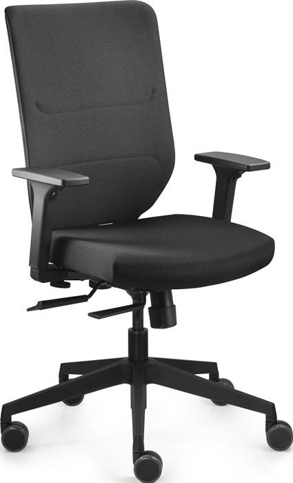Bürodrehstuhl Comfort Armlehnen,verst.schwarz 410-520mm,Tragf.110kg Synchront.-0