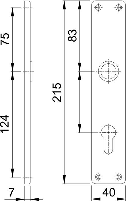 Langschildpaar 202SP F2/neusilberfarbig F2 PZ 72mm HOPPE-4