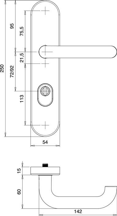 Schutzgarnitur Logo 8755/9203 VA EST 92mm 65-75mm EDI-3